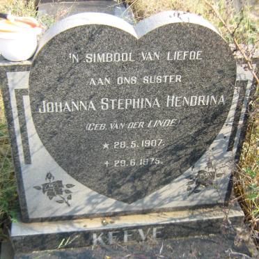 KEEVE Johanna Stephina Hendrina nee VAN DER LINDE 1907-1975