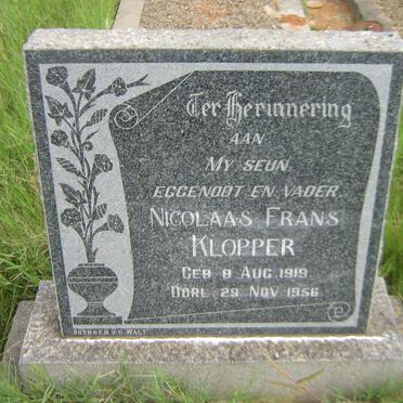 KLOPPER Nicolaas Frans 1919-1956