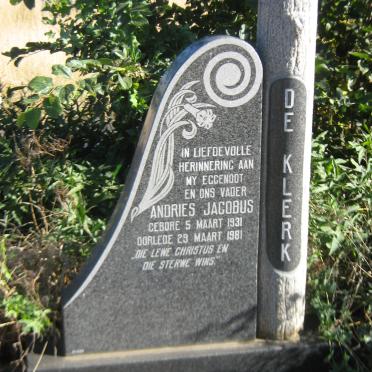 KLERK Andries Jacobus, de 1931-1981