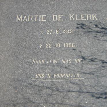 KLERK Martie, de 1945-1986