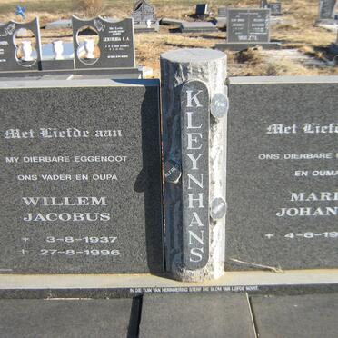 KLEYNHANS Willem Jacobus 1937-1996 &amp; Maria Johanna 1937-