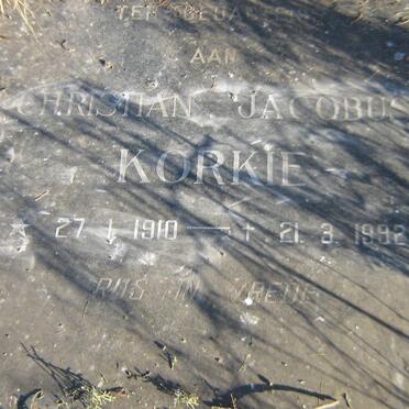 KORKIE Christian Jacobus 1910-1992