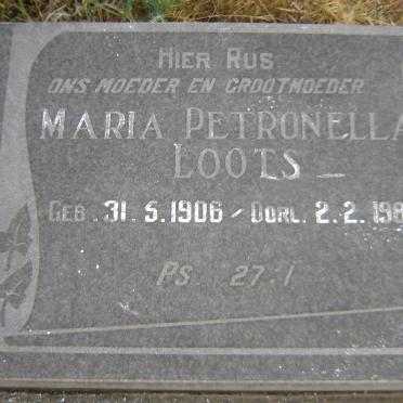 LOOTS Maria Petronella 1906-1989