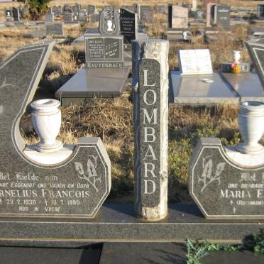 LOMBARD Cornelius Francois 1930-1990 &amp; Maria Elizabeth ROTHMAN 1930-1993
