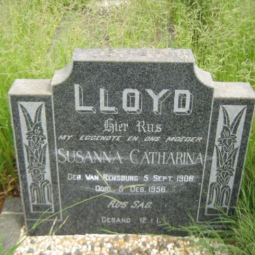 LLOYD Susanna Catharina nee VAN RENSBURG 1906-1956