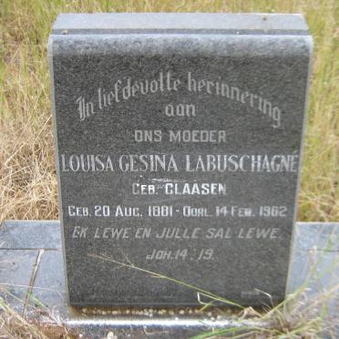 LABUSCHAGNE Louisa Gesina nee CLAASEN 1881-1962