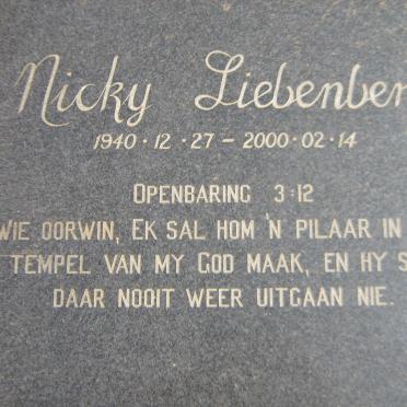 LIEBENBERG Nicky 1940-2000