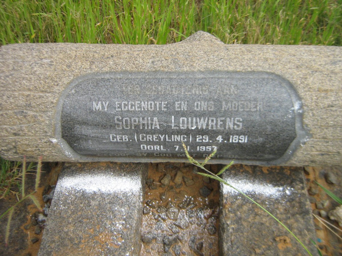 LOUWRENS Sophia nee GREYLING 1891-1957