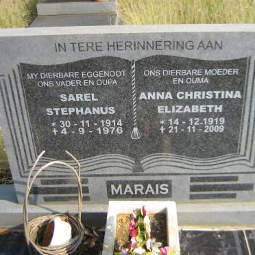 MARAIS Sarel Stephanus 1914-1976 &amp; Anna Christina Elizabeth 1919-2009