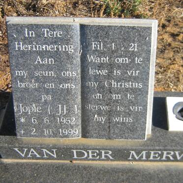 MERWE J.J., van der 1952-1999