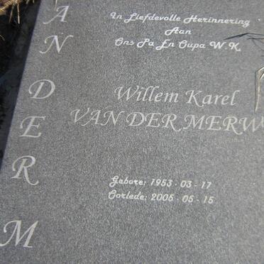 MERWE Willem Karel, van der 1953-2005