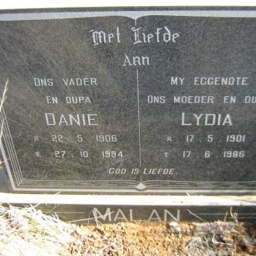MALAN Danie 1906-1994 &amp; Lydia 1901-1986