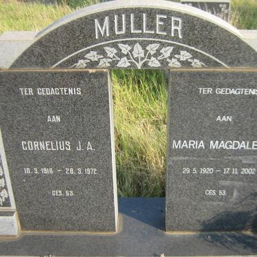 MULLER Cornelius J.A.1916-1972 &amp; Maria Magdalena 1920-2002