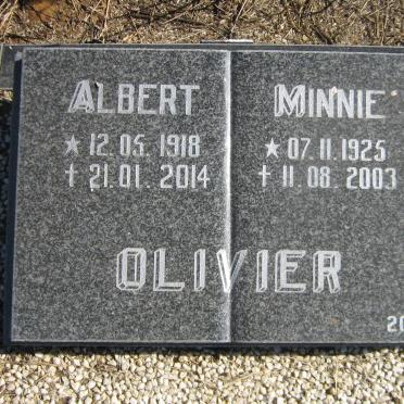 OLIVIER Albert 1918-2014 &amp; Minnie 1925-2003
