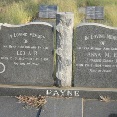 PAYNE Leo A.B. 1910-1971 &amp;  Anna M.E. GRAAFF 1924-1988