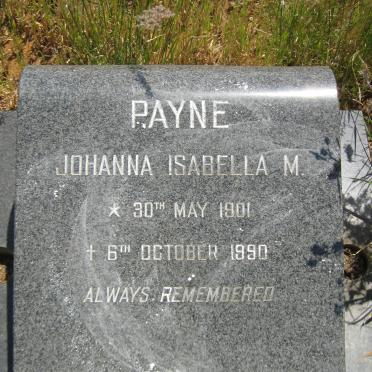 PAYNE Johanna Isabella M. 1901-1990