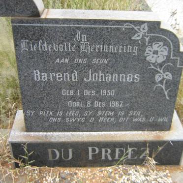 PREEZ Barend Johannes, du 1950-1967
