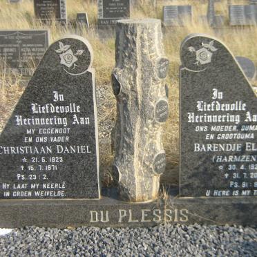 PLESSIS Christiaan Daniel, du 1923-1971 &amp; Barendje Elsie HARMZEN 1926-2016