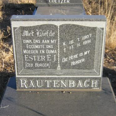 RAUTENBACH Ester E.J. nee BURGER 1907-1991