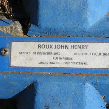 ROUX John Henry 1950-2014