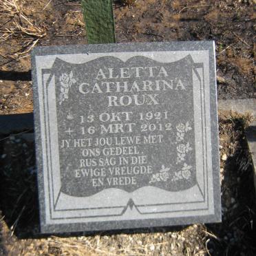 ROUX Aletta Catharina 1921-2012