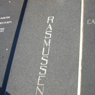 RASMUSSEN Hans Jacob 1936-1996 &amp; Catharina Magdalena nee VAN ZYL 1941-2014