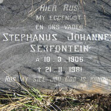SERFONTEIN Stephanus Johannes 1906-1981