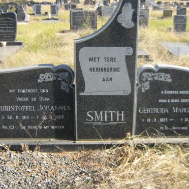 SMITH Christoffel Johannes 1913-1985 &amp; Gertruida Margaretha 1927-2007