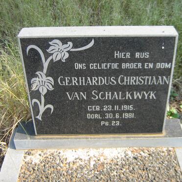 SCHALKWYK Gerhardus Christiaan, van 1915-1981