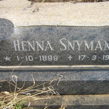 SNYMAN Henna 1899-1986