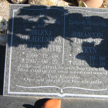 SCHYFF Helena Wilhelmina, van der 1950-2007 :: STEYN Johannes Jacobus 1992-2011
