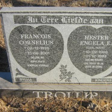 TROLLIP Francois Cornelius 1928-2001 &amp; Hester Engela E. ROUX 1908-1993