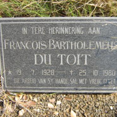 TOIT Francois Bartholemeus, du 1928-1980