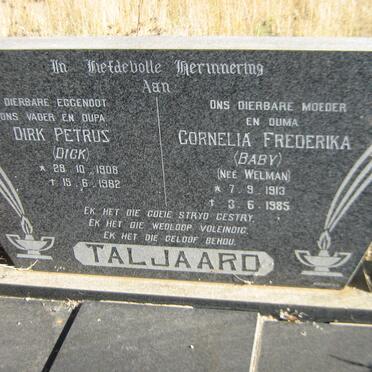 TALJAARD Dirk Petrus 1908-1982 &amp; Cornelia Frederika WELMAN 1913-1985