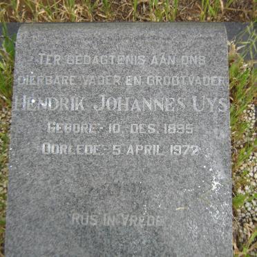 UYS Hendrik Johannes 1895-1972