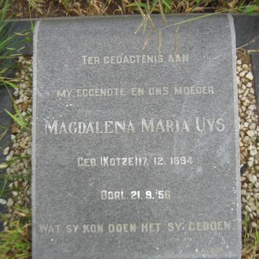 UYS Magdalena Maria nee KOTZE 1894-1956