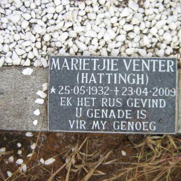 VENTER Marietjie nee HATTINGH 1932-2009