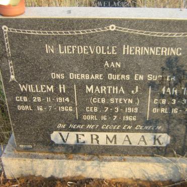 VERMAAK Willem H. 1914-1966 &amp; Martha J. STEYN 1919-1966 :: VERMAAK Martie J. 1946-1966