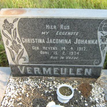 VERMEULEN Christina Jacomina Johanna nee HEYENS 1917-1975