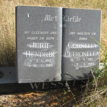 WESSELS Jurie Hendrik 1912-1985 &amp; Cornelia Petronella 1917-1989
