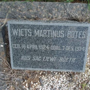 BOTES Wiets Martinus 1924-1934