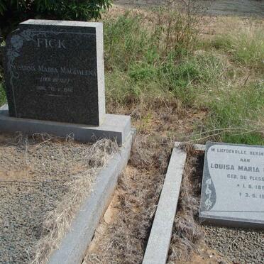 FICK Susanna Maria Magdalena nee BOTES -1940 :: FICK Louisa Maria nee DU PLESSIS 1886-1981