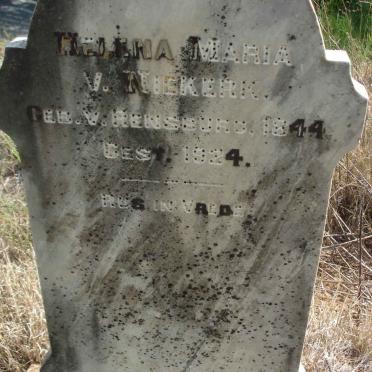 NIEKERK Helena Maria, van nee VAN RENSBURG 1844-1924