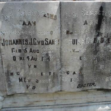 SANDT Johannes J.C., van der 1871-1938 &amp; Louisa C. DE KOKER 1897-1940