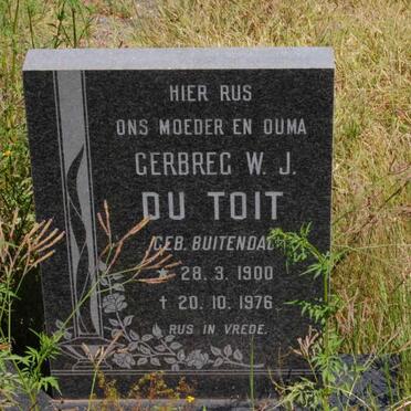 TOIT Gerbreg W.J., du nee BUITENDAG 1900-1976