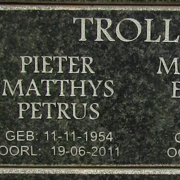 TROLLIP Pieter Matthys Petrus 1954-2011 & Magdalena Elizabeth 1956-2015