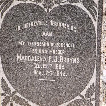 BRUYNS Magdalena  P.J. 1895-1945