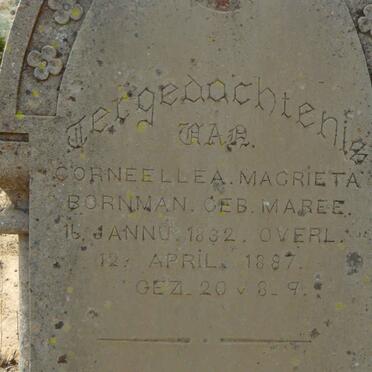 BORNMAN Corneellea Magrieta nee MAREE 1832-1887
