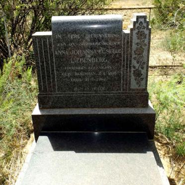 LIEBENBERG Anna Johanna Elsebie voorheen KLEYNHANS nee BORNMAN 187?-1962
