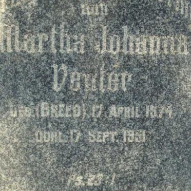 VENTER Martha Johanna nee BREED 1874-1951